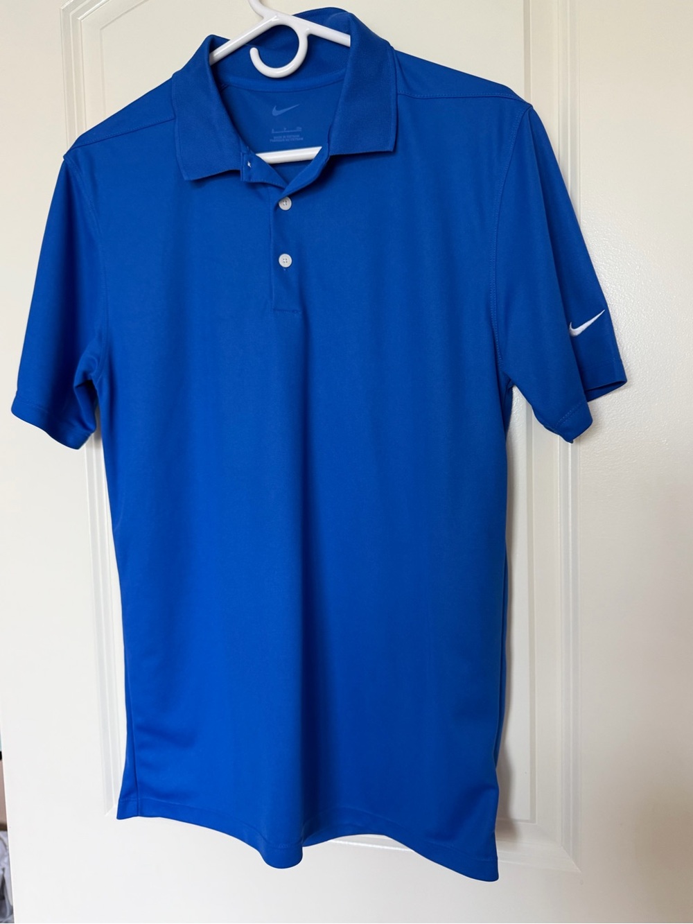 Nike Men’s Dri-Fit Polo in Bright Blue with White Swoosh